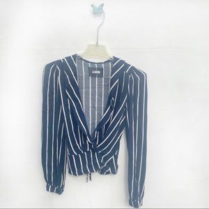 Reformation long sleeve wrap shirt sz xs